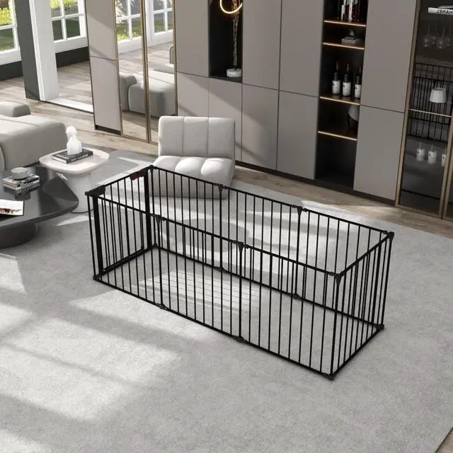 Alt view image 4 of 7 - Adjustable Safety Gate with Versatile Panel Design for Securing Doorways, Stairs, Fireplaces & Prohibited Areas in Household Spaces (200")