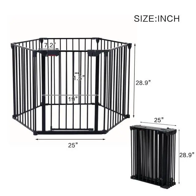 Alt view image 3 of 7 - Adjustable Safety Gate with Versatile Panel Design for Securing Doorways, Stairs, Fireplaces & Prohibited Areas in Household Spaces (150")