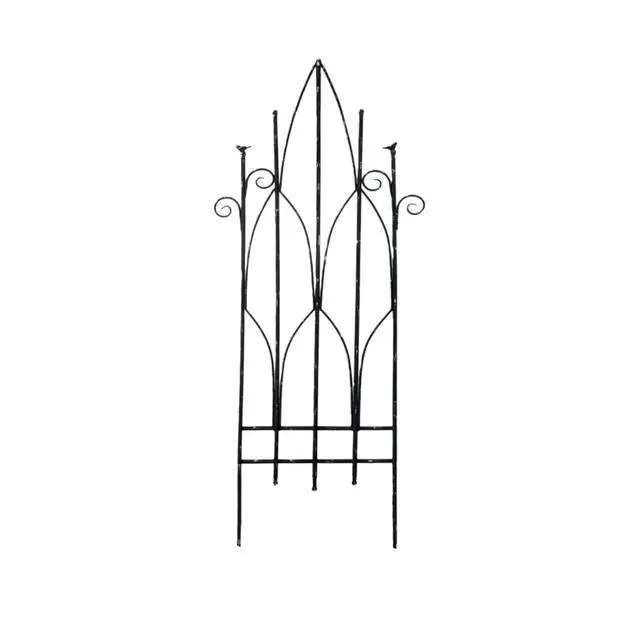 Alt view image 4 of 7 - Vintage Decorative Fence Panels with Wrought Iron Material for Backyard, Lawn, Garden, Outdoor Metal Garden Border with Rustic Style for Yard, Patio, Poolside