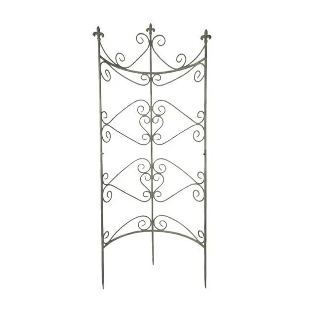 Alt view image 3 of 7 - Garden Fence with Rustic Style and Three Ground Stakes for Growing Flowers, Plants, Vines, Outdoor Decorative Fence Pannels Anti Animal Barrier with Iron Frame for Backyard, Lawn