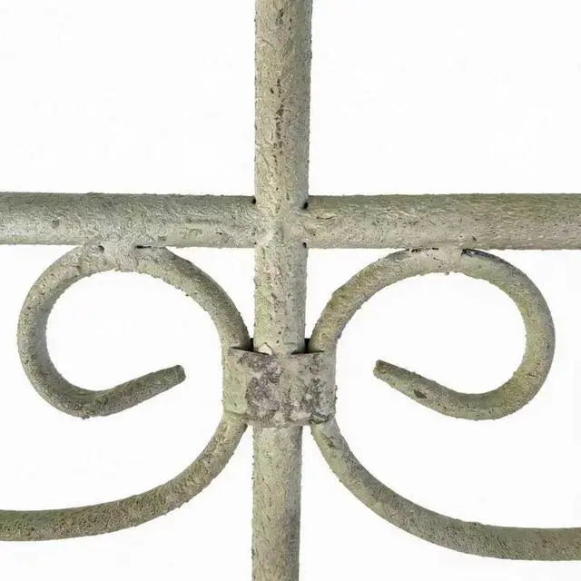Alt view image 5 of 7 - Garden Fence with Rustic Style and Three Ground Stakes for Growing Flowers, Plants, Vines, Outdoor Decorative Fence Pannels Anti Animal Barrier with Iron Frame for Backyard, Lawn