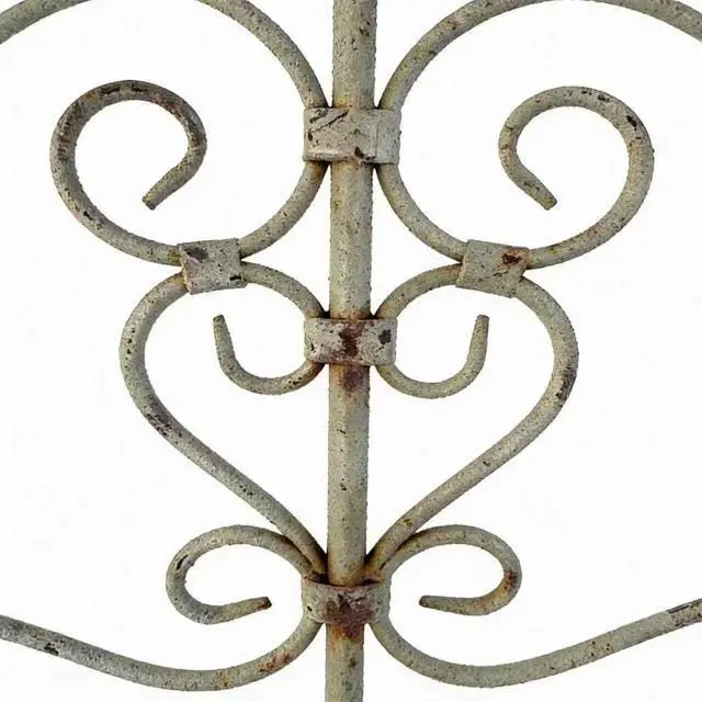 Alt view image 6 of 7 - Garden Fence with Rustic Style and Three Ground Stakes for Growing Flowers, Plants, Vines, Outdoor Decorative Fence Pannels Anti Animal Barrier with Iron Frame for Backyard, Lawn