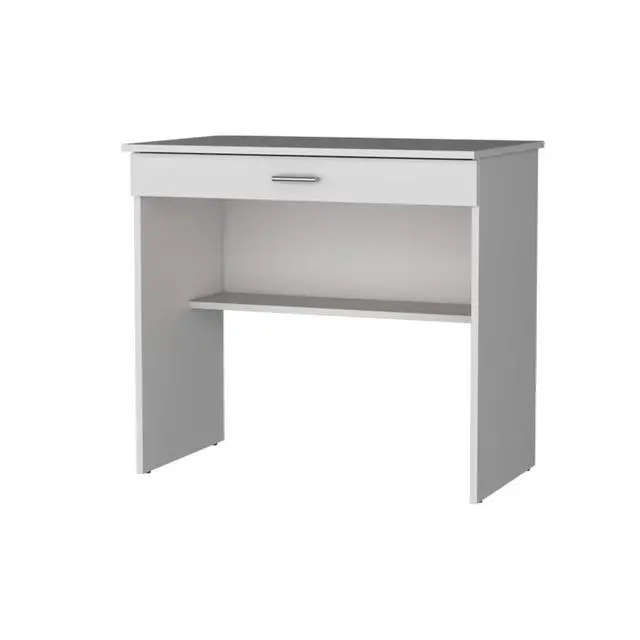 Alt view image 3 of 7 - Modern Design Rectangular Computer Tables with Convenient Storage Drawer and Additional Lower Shelf, Durable Construction Study Writing Table