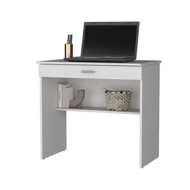 Alt view image 6 of 7 - Modern Design Rectangular Computer Tables with Convenient Storage Drawer and Additional Lower Shelf, Durable Construction Study Writing Table