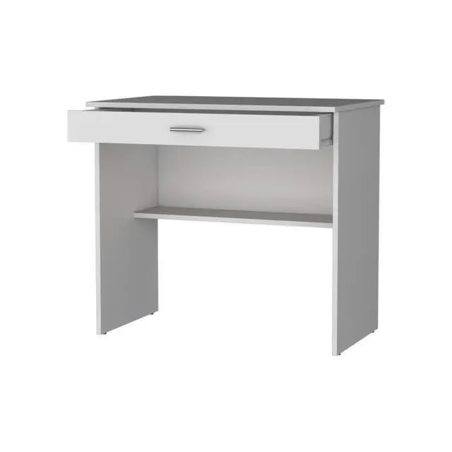 Alt view image 7 of 7 - Modern Design Rectangular Computer Tables with Convenient Storage Drawer and Additional Lower Shelf, Durable Construction Study Writing Table