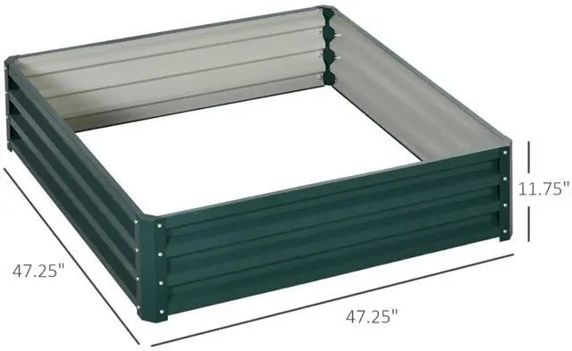 Alt view image 3 of 7 - Metal Galvanized Raised Garden Bed with Open Bottom Design and Steel Frame for Growing Vegetables Flowers Plants, Outdoor Planter Box Planting Area with Safety Edging for Backyard Lawn Garden Poolside
