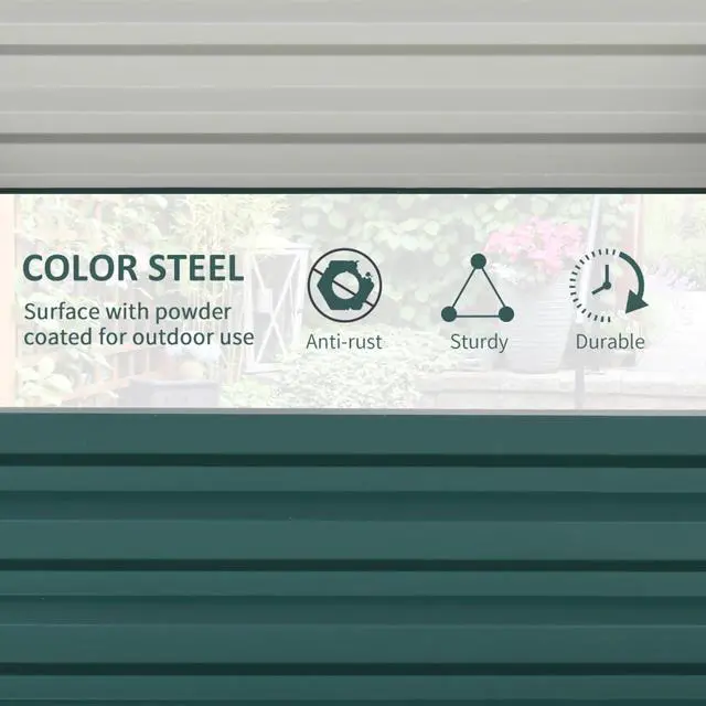 Alt view image 5 of 7 - Metal Galvanized Raised Garden Bed with Open Bottom Design and Steel Frame for Growing Vegetables Flowers Plants, Outdoor Planter Box Planting Area with Safety Edging for Backyard Lawn Garden Poolside