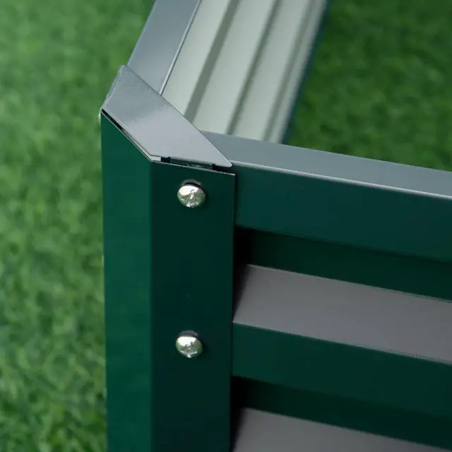 Alt view image 7 of 7 - Metal Galvanized Raised Garden Bed with Open Bottom Design and Steel Frame for Growing Vegetables Flowers Plants, Outdoor Planter Box Planting Area with Safety Edging for Backyard Lawn Garden Poolside