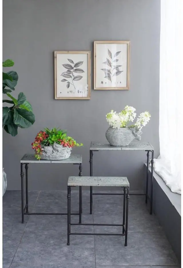 Main image of Planter Set with Wooden Legs and Rope Texture for Backyard, Living Room, Lawn, Outdoor Flower Pot Set with Classic Design for Growing Flowers, Herbs, Plants (Antique Gray + Iron)