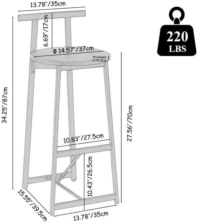 Alt view image 2 of 7 - Fashionable and Minimalist Design Bar Stool, Stable Metal Frame, Counter Height Bar Stool, Equipped with Backrest and Footrest,Suitable for Dining Rooms,Set of 3 (White + Set of 3)