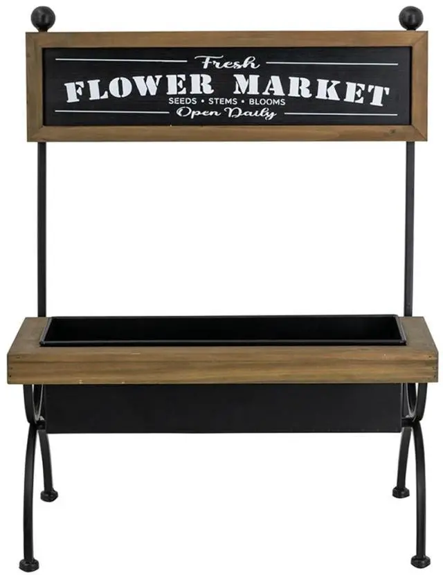 Alt view image 2 of 5 - Planter Set with Wooden Legs and Rope Texture for Backyard, Living Room, Lawn, Outdoor Flower Pot Set with Classic Design for Growing Flowers, Herbs, Plants (Black+Brown + Wood+Metal-1)