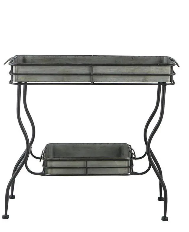 Alt view image 2 of 7 - Planter Set with Wooden Legs and Rope Texture for Backyard, Living Room, Lawn, Outdoor Flower Pot Set with Classic Design for Growing Flowers, Herbs, Plants (Antique Gray + Iron-1)