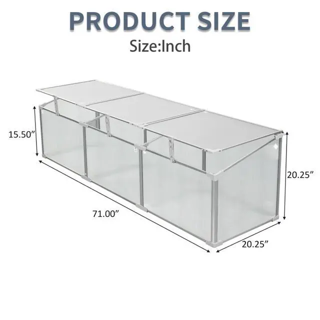 Alt view image 5 of 7 - Outdoor Patio Greenhouse with Sliding Door and Drainage Gutter System for Lawn, Backyard, Garden, Green House with Aluminum Frame and an Adjustable Roof for Growing Flowers, Plants (Silver 6*2FT)