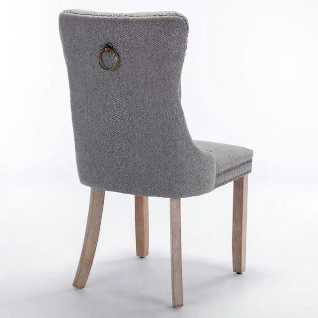 Alt view image 6 of 7 - Modern Luxury Design Kitchen Dining Chairs, Stable Solid Wood Frame, Comfortable Linen Cushioned Chairs, Warm and Relaxing Atmosphere,Suitable for Dining Rooms,Set of 2 (Gray + Set of 2)