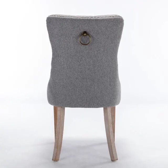 Alt view image 7 of 7 - Modern Luxury Design Kitchen Dining Chairs, Stable Solid Wood Frame, Comfortable Linen Cushioned Chairs, Warm and Relaxing Atmosphere,Suitable for Dining Rooms,Set of 2 (Gray + Set of 2)