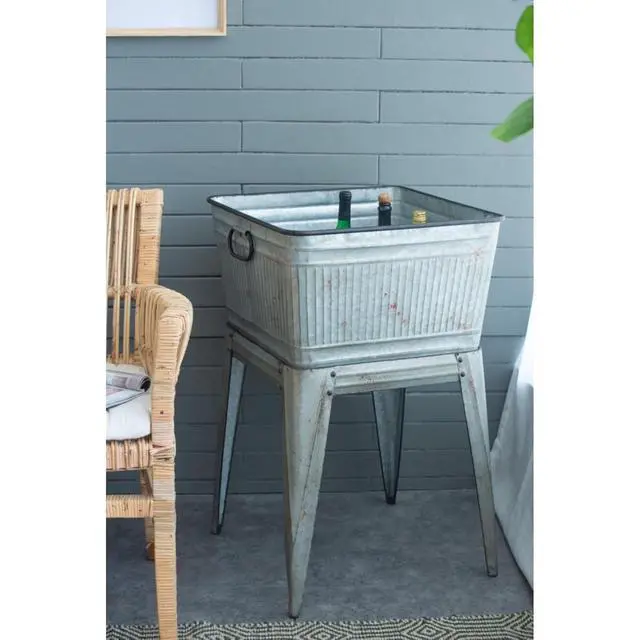 Alt view image 6 of 7 - Planter Set with Wooden Legs and Rope Texture for Backyard, Living Room, Lawn, Outdoor Flower Pot Set with Classic Design for Growing Flowers, Herbs, Plants (Silver Grey + Iron-1)