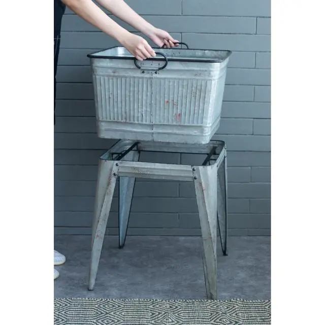 Alt view image 7 of 7 - Planter Set with Wooden Legs and Rope Texture for Backyard, Living Room, Lawn, Outdoor Flower Pot Set with Classic Design for Growing Flowers, Herbs, Plants (Silver Grey + Iron-1)