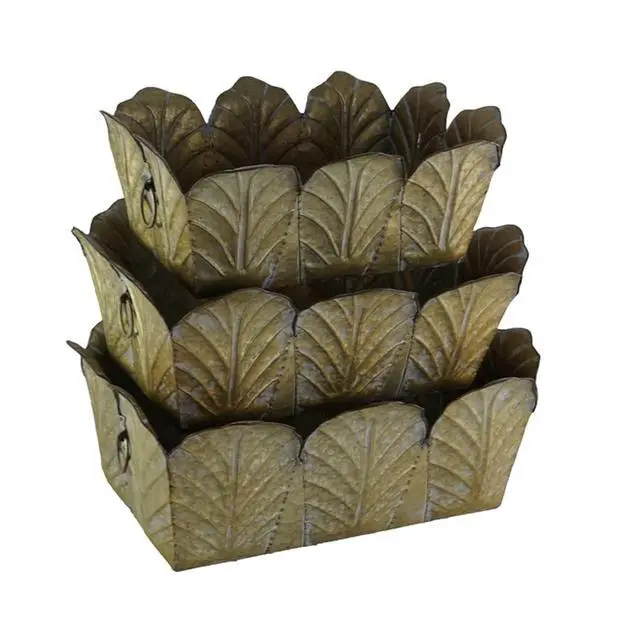 Alt view image 2 of 7 - Cement Planters Sets with Drainage Holes and Classic Design for Backyard, Living Room,Outdoor Flower Pots with Sturdy Construction for Growing Succulents, Plants (Antique Yellow + zinc)