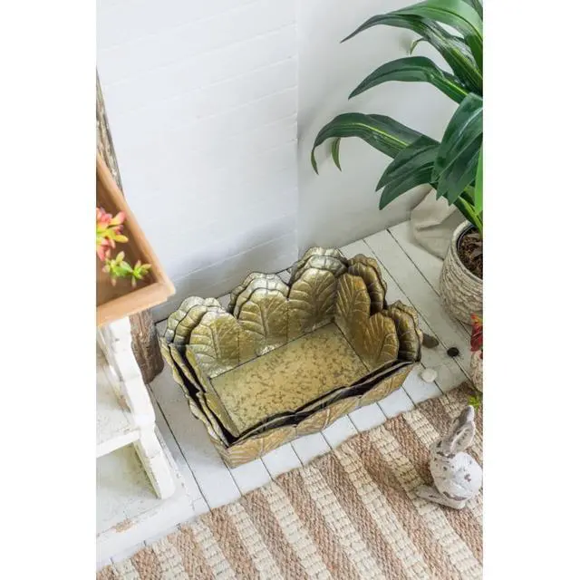 Alt view image 4 of 7 - Cement Planters Sets with Drainage Holes and Classic Design for Backyard, Living Room,Outdoor Flower Pots with Sturdy Construction for Growing Succulents, Plants (Antique Yellow + zinc)