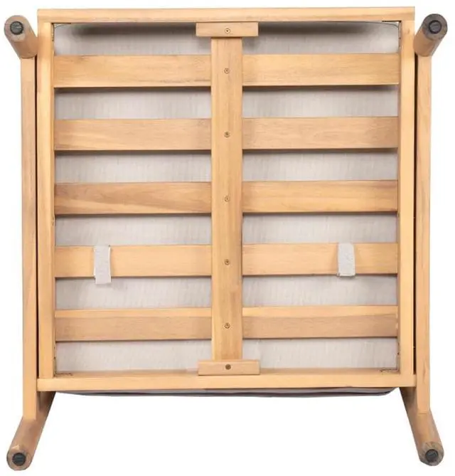 Alt view image 7 of 7 - Ergonomic Solid Wood Outdoor Accent Armchair w/Plush Beige Cushions for Garden, All Weather Acacia Wood Patio Club Chair w/Slatted Frame for Backyard, Deck, Porch