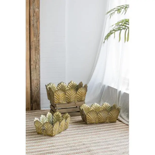 Alt view image 5 of 7 - Cement Planters Sets with Drainage Holes and Classic Design for Backyard, Living Room,Outdoor Flower Pots with Sturdy Construction for Growing Succulents, Plants (Antique Yellow + zinc)