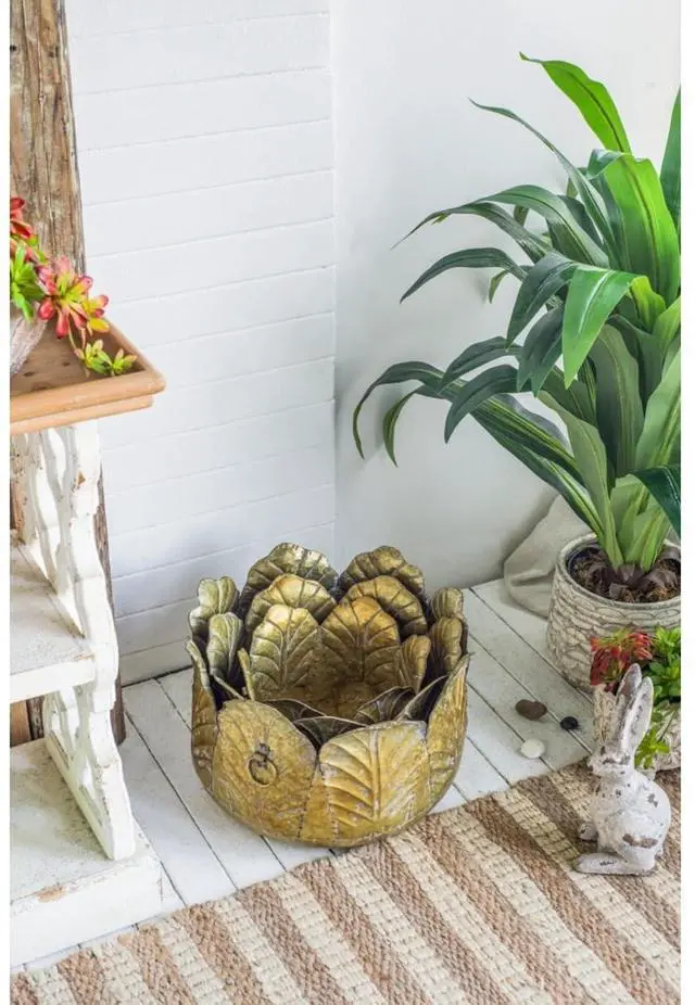 Alt view image 7 of 7 - Cement Planters Sets with Drainage Holes and Classic Design for Backyard, Living Room,Outdoor Flower Pots with Sturdy Construction for Growing Succulents, Plants (Antique Yellow + zinc-1)