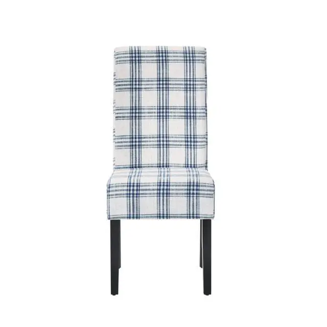 Alt view image 6 of 7 - Modern Pastoral Style Fabric Dining Chair, Stable Rubber Wooden Chair Legs, Stylish and Elegant Chair, Presenting Natural Textures, Suitable for Dining Rooms,Set of 2 (Blue + Set of 2)