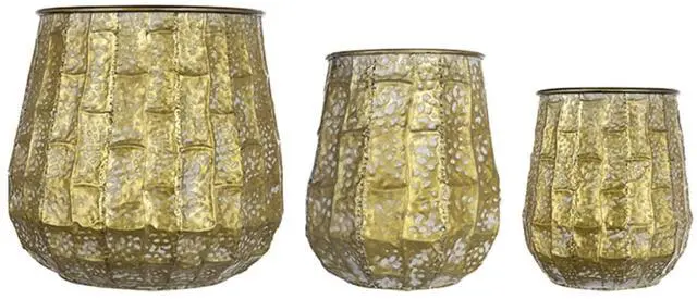 Alt view image 3 of 7 - Cement Planters Sets with Drainage Holes and Classic Design for Backyard, Living Room,Outdoor Flower Pots with Sturdy Construction for Growing Succulents, Plants (Antique Yellow + zinc-2)