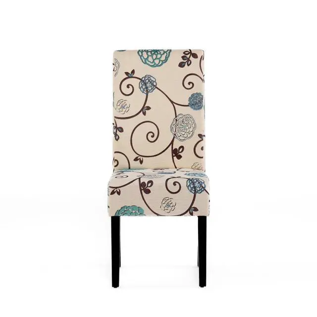 Alt view image 6 of 7 - Modern Pastoral Style Fabric Dining Chair, Stable Rubber Wooden Chair Legs, Stylish and Elegant Chair, Presenting Natural Textures, Suitable for Dining Rooms,Set of 2 (White + Set of 2)