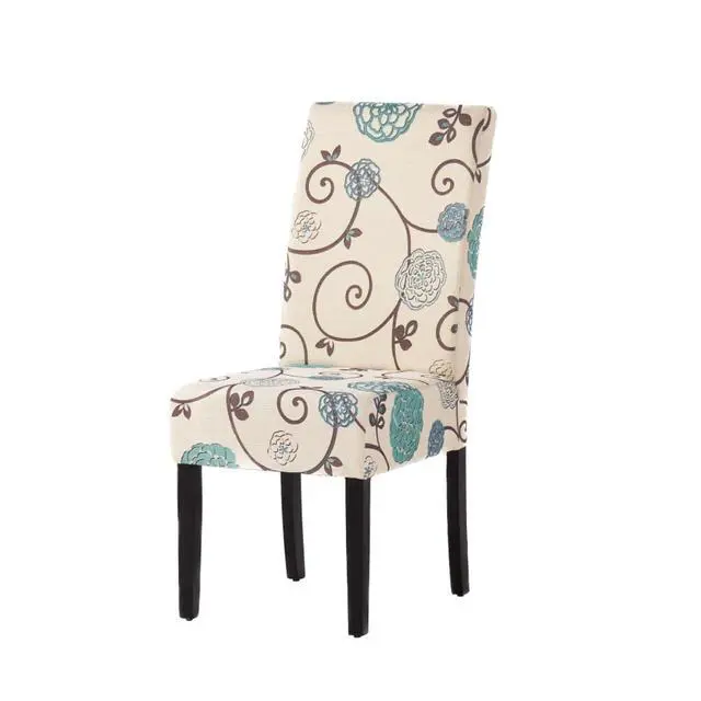 Alt view image 7 of 7 - Modern Pastoral Style Fabric Dining Chair, Stable Rubber Wooden Chair Legs, Stylish and Elegant Chair, Presenting Natural Textures, Suitable for Dining Rooms,Set of 2 (White + Set of 2)