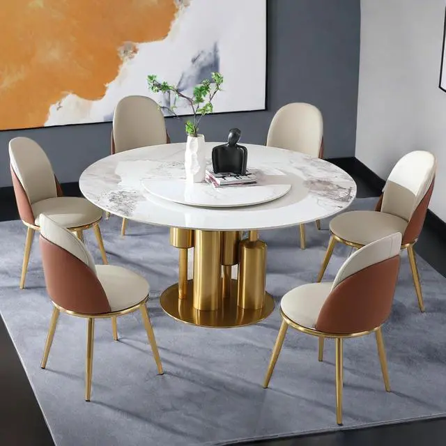 Alt view image 4 of 7 - Classic Minimalist Design Kitchen Dining Chair, Stable and Sturdy Metal Legs, Curved Design, PU Leather Soft Cushion Chair,Suitable for Dining Rooms,Set of 2 (Beige+Brown+Set of 2)