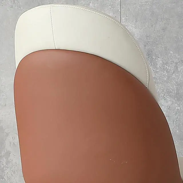 Alt view image 5 of 7 - Classic Minimalist Design Kitchen Dining Chair, Stable and Sturdy Metal Legs, Curved Design, PU Leather Soft Cushion Chair,Suitable for Dining Rooms,Set of 2 (Beige+Brown+Set of 2)