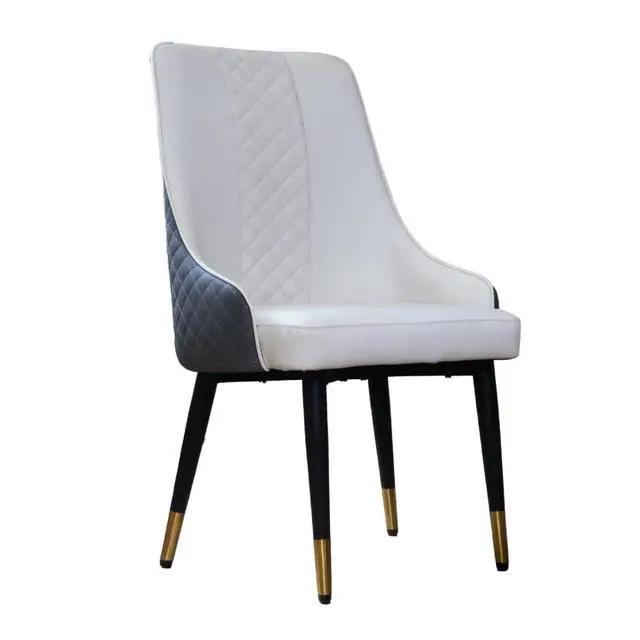 Alt view image 7 of 7 - Classic Minimalist Design Kitchen Dining Chair, Stable and Sturdy Metal Legs, Curved Design, PU Leather Soft Cushion Chair,Suitable for Dining Rooms,Set of 2 (White+Set of 2)