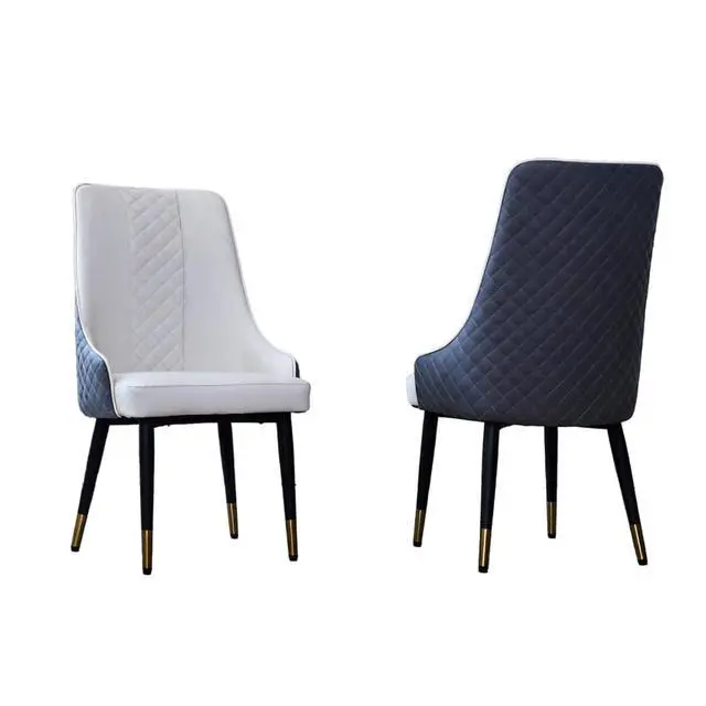 Alt view image 5 of 7 - Classic Minimalist Design Kitchen Dining Chair, Stable and Sturdy Metal Legs, Curved Design, PU Leather Soft Cushion Chair,Suitable for Dining Rooms,Set of 2 (White+Set of 2)