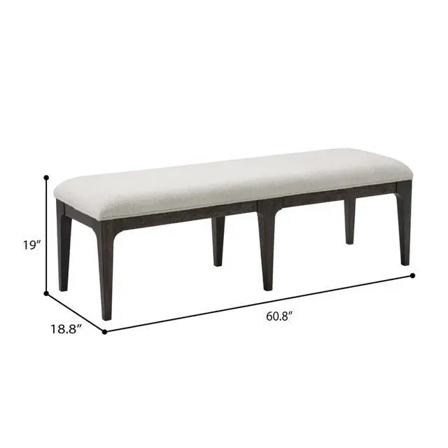 Alt view image 2 of 5 - Simple Coastline Style Dining Chair, Stable and Sturdy Wood Frame, Soft and Comfortable Polyester Fabric, Creating A Classic Visual Effect, Suitable for Kitchen Use (Brown + Bench)