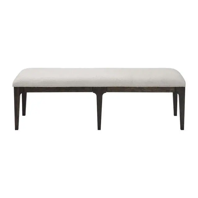 Alt view image 4 of 5 - Simple Coastline Style Dining Chair, Stable and Sturdy Wood Frame, Soft and Comfortable Polyester Fabric, Creating A Classic Visual Effect, Suitable for Kitchen Use (Brown + Bench)