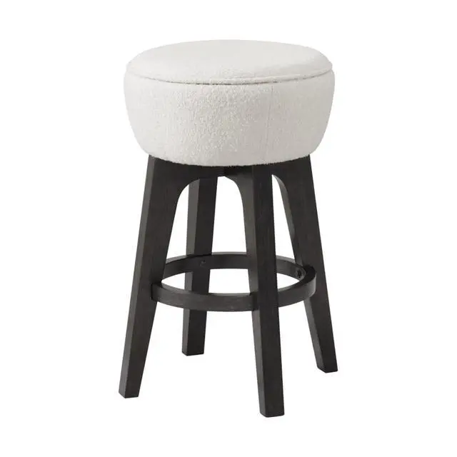 Alt view image 3 of 5 - Simple Coastline Style Dining Chair, Stable and Sturdy Wood Frame, Soft and Comfortable Polyester Fabric, Creating A Classic Visual Effect, Suitable for Kitchen Use (Brown + Bar stool + Set of 2)