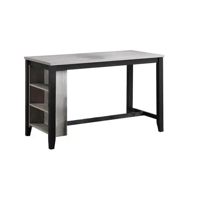 Alt view image 5 of 7 - 5-Piece Solid Wood Dinner Table Set with Rectangular Table and 4 Padded Stools for Home Bar Cafe, Farmhouse Kitchen Set with Footrest & Built-in Side Shelf for Dining Room (Antique Black)