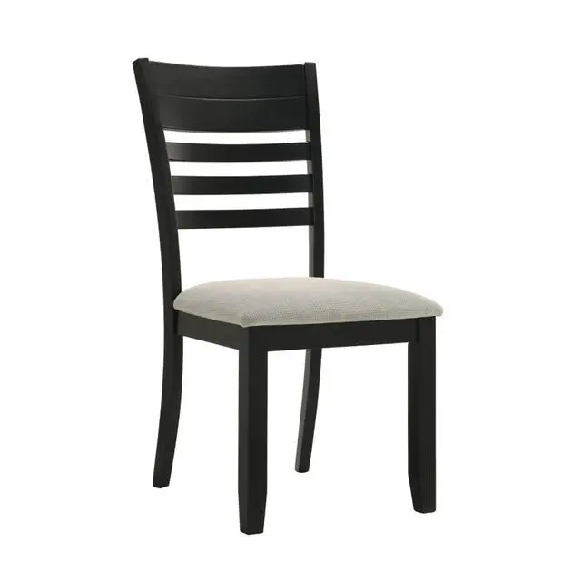 Alt view image 3 of 7 - 5-Piece Retro Kitchen Set with Rectangular Table and 4 Upholstered Chairs for Home Restaurant, Vintage Dining Table and Chairs Set with Ladder Backrest & Solid Wood Frame for 4
