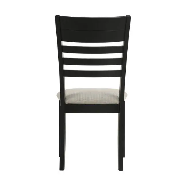 Alt view image 4 of 7 - 5-Piece Retro Kitchen Set with Rectangular Table and 4 Upholstered Chairs for Home Restaurant, Vintage Dining Table and Chairs Set with Ladder Backrest & Solid Wood Frame for 4