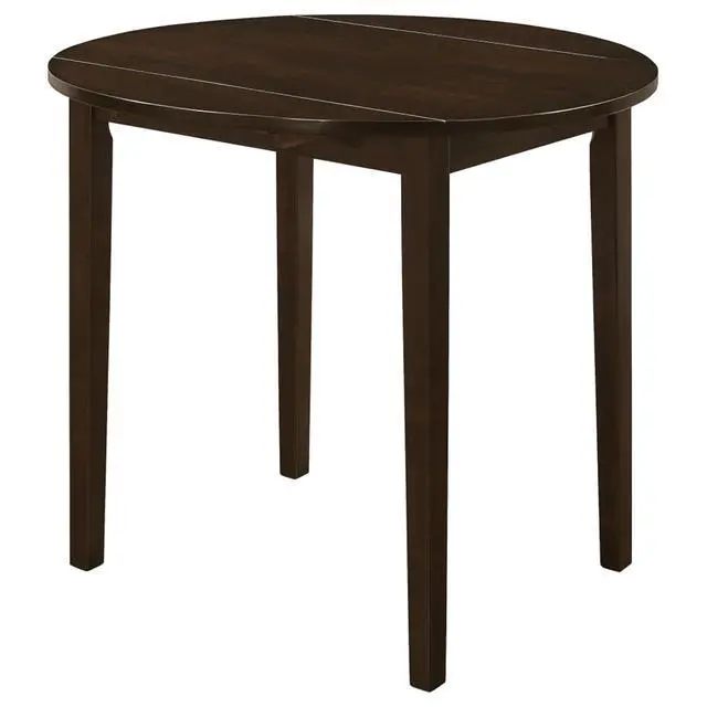 Alt view image 3 of 7 - 3-Piece Extendable Dining Sets with Drop Leaf and 2 Ladder Back Chairs for Tavern Pub Bistro Home Restaurant, Round Kitchen Set with Solid Wood Frame for Dining Room (Cappuccino)