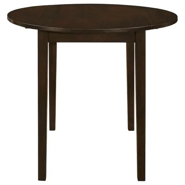 Alt view image 5 of 7 - 3-Piece Extendable Dining Sets with Drop Leaf and 2 Ladder Back Chairs for Tavern Pub Bistro Home Restaurant, Round Kitchen Set with Solid Wood Frame for Dining Room (Cappuccino)