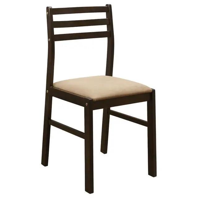 Alt view image 6 of 7 - 3-Piece Extendable Dining Sets with Drop Leaf and 2 Ladder Back Chairs for Tavern Pub Bistro Home Restaurant, Round Kitchen Set with Solid Wood Frame for Dining Room (Cappuccino)