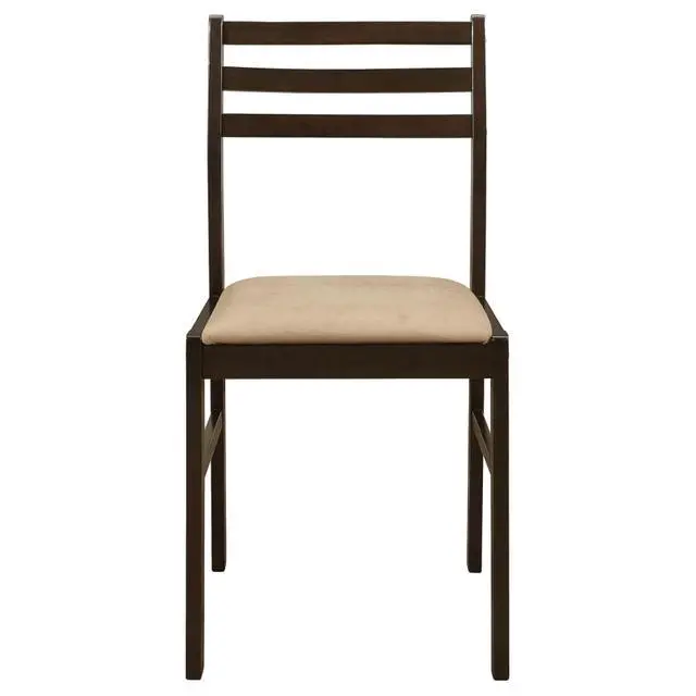 Alt view image 7 of 7 - 3-Piece Extendable Dining Sets with Drop Leaf and 2 Ladder Back Chairs for Tavern Pub Bistro Home Restaurant, Round Kitchen Set with Solid Wood Frame for Dining Room (Cappuccino)