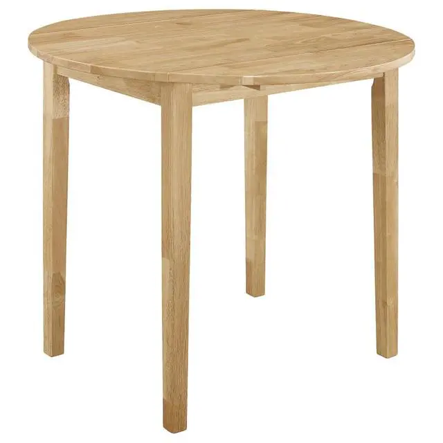 Alt view image 3 of 7 - 3-Piece Extendable Dining Sets with Drop Leaf and 2 Ladder Back Chairs for Tavern Pub Bistro Home Restaurant, Round Kitchen Set with Solid Wood Frame for Dining Room (Natural)
