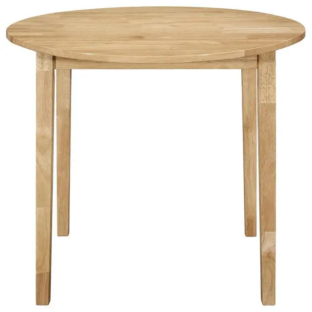 Alt view image 4 of 7 - 3-Piece Extendable Dining Sets with Drop Leaf and 2 Ladder Back Chairs for Tavern Pub Bistro Home Restaurant, Round Kitchen Set with Solid Wood Frame for Dining Room (Natural)