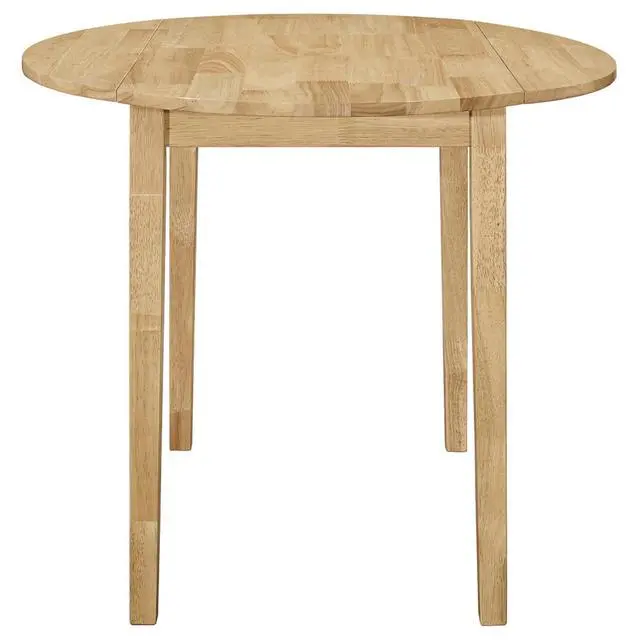 Alt view image 5 of 7 - 3-Piece Extendable Dining Sets with Drop Leaf and 2 Ladder Back Chairs for Tavern Pub Bistro Home Restaurant, Round Kitchen Set with Solid Wood Frame for Dining Room (Natural)