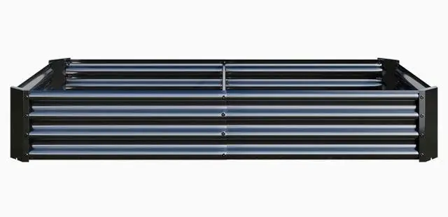 Alt view image 5 of 7 - 2 Pieces Metal Raised Bed with Open Bottom Design for Backyard, Lawn, Poolside, Outdoor Planter Box with Anti-Rust Iron Frame for Growing Flowers, Vegetables, Plants (6x3x1FT Black 2PCS)
