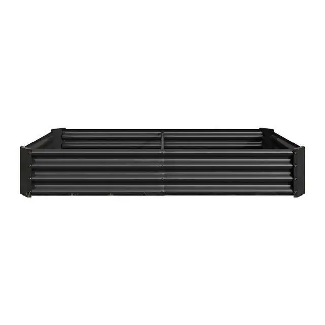 Alt view image 7 of 7 - Raised Garden Bed with Metal Frame and Open Bottom for Park, Backyard, Outdoor Planter Box with Anti-Rust Coating and 2 Supporting Bars for Flower, Planters, Vegetables (6x3x1FT Black 2PCS)