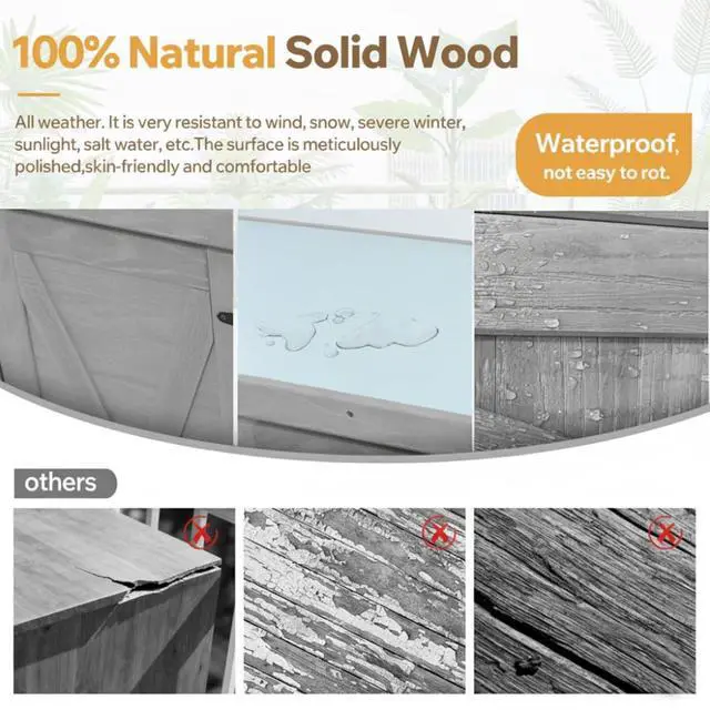 Alt view image 5 of 7 - Outdoor Raised Garden Bed with Open Bottom and Solid Wood Frame for Poolside, Backyard, Patio Large Planter Box with Corner Cover for Vegetables, Flowers and Herbs (Grey Potting Bench)